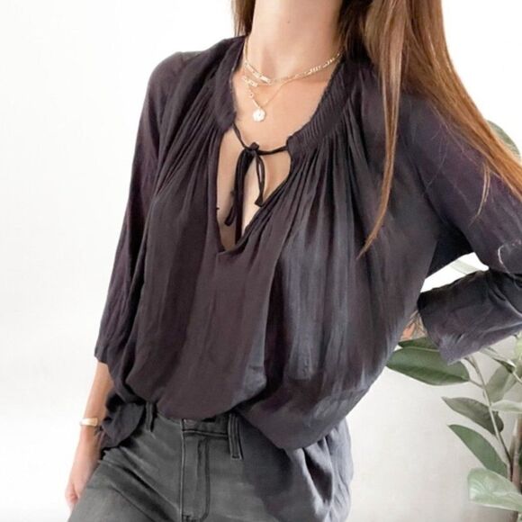 Anthropologie Dolan Left Coast Lucille Rust Peasant Top Size M - Picture 1 of 6